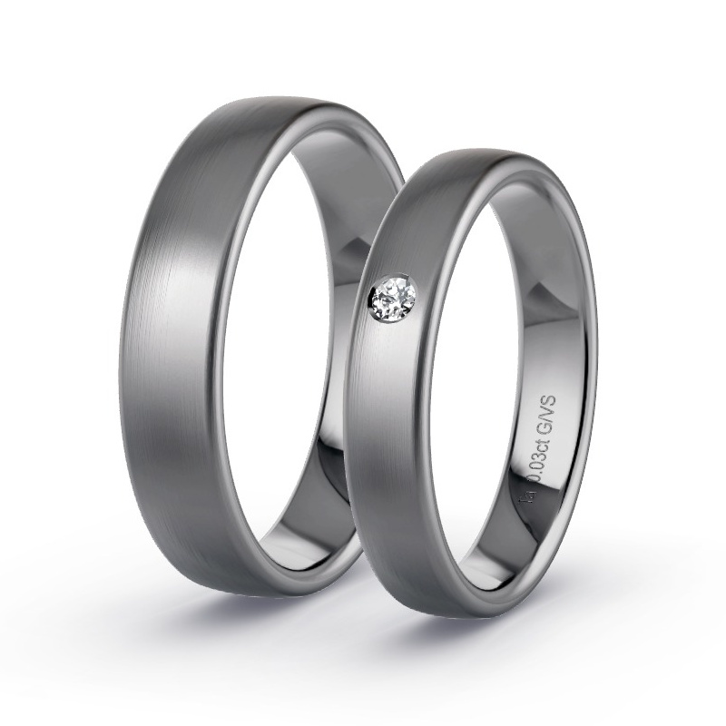 Trauringe Tantal - 0.03 ct. Diamanten - Modell N°1004 Trauringe Tantal - 0.03 ct. Diamanten - Modell N°1004