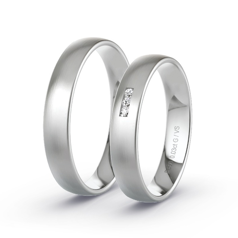 Trauringe Platin - 0.03 ct. Diamanten - Modell N°1005 Trauringe Platin - 0.03 ct. Diamanten - Modell N°1005