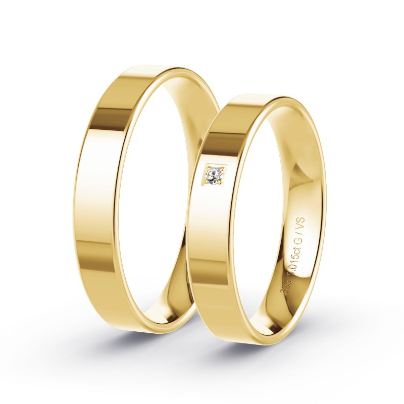 Trauringe Gelbgold - 0.015 ct. Diamanten - Modell N°1007 Trauringe Gelbgold - 0.015 ct. Diamanten - Modell N°1007