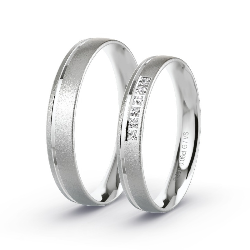 Trauringe Platin - 0.06 ct. Diamanten - Modell N°1008 Trauringe Platin - 0.06 ct. Diamanten - Modell N°1008