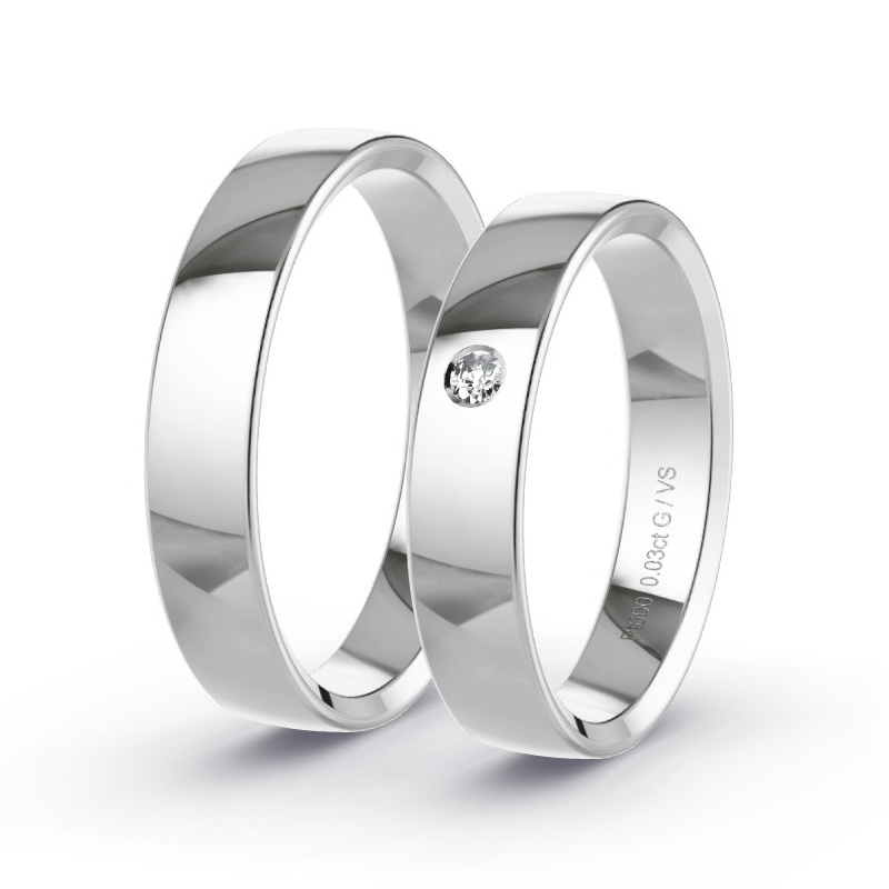 Trauringe Platin - 0.03 ct. Diamanten - Modell N°1009 Trauringe Platin - 0.03 ct. Diamanten - Modell N°1009