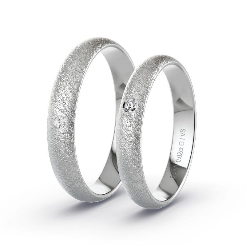 Wedding Rings 500 Palladium - 0.02ct Diamonds - Model N°1011