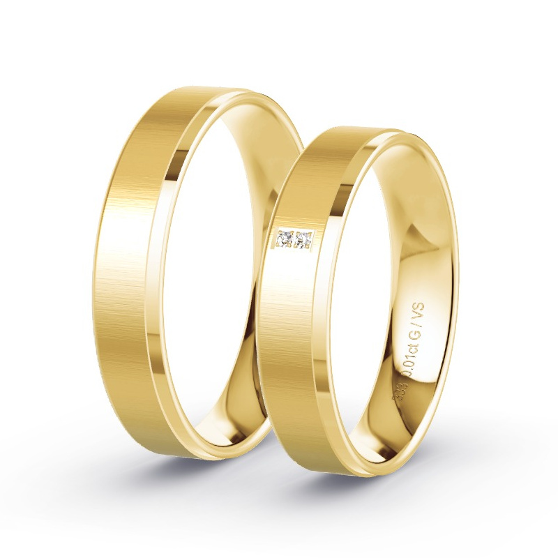 Trauringe Gelbgold - 0.02 ct. Diamanten - Modell N°1012 Trauringe Gelbgold - 0.02 ct. Diamanten - Modell N°1012
