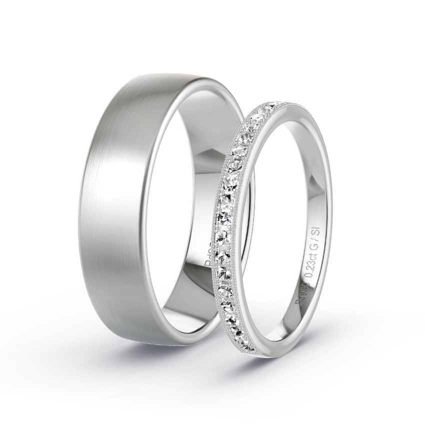 Trauringe Palladium - 0.23 ct. Diamanten - Modell N°1034 Trauringe Palladium - 0.23 ct. Diamanten - Modell N°1034