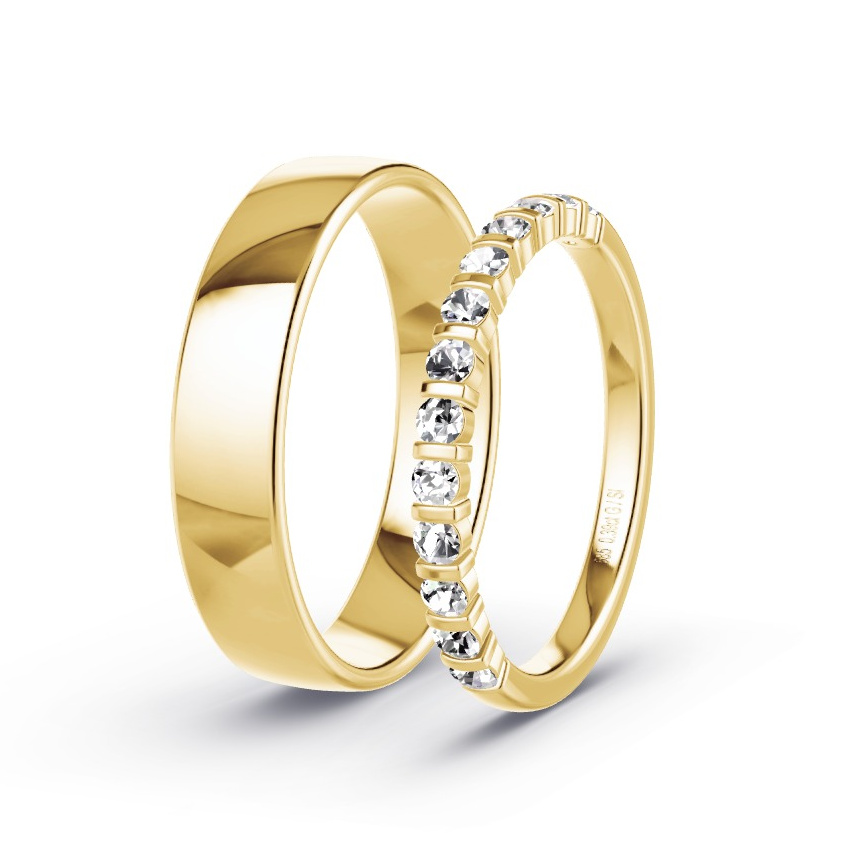 Wedding Rings 14ct Yellow Gold - 0.39ct Diamonds - Model N°1039