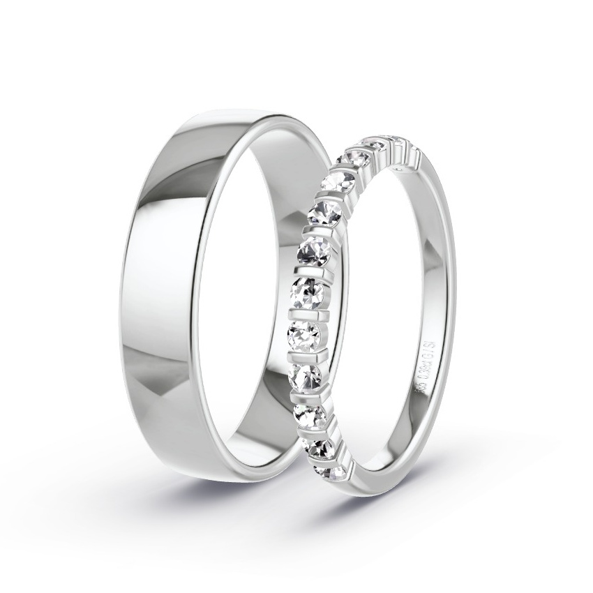 Wedding Rings 14ct White Gold - 0.39ct Diamonds - Model N°1039