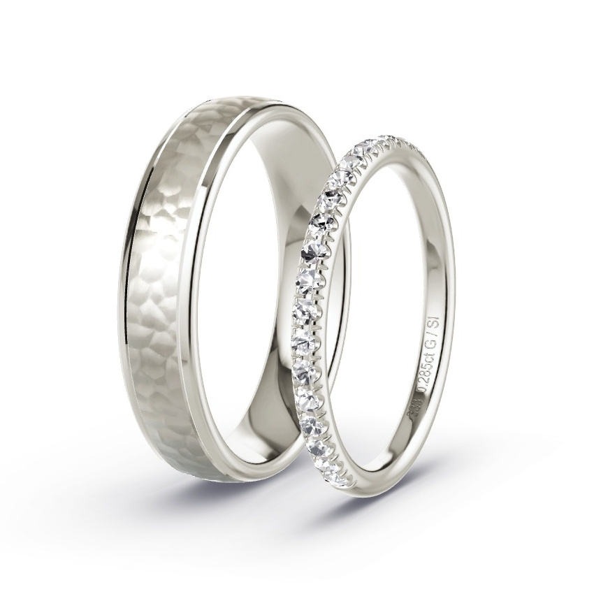 Trauringe Graugold - 0.285 ct. Diamanten - Modell N°1045 Trauringe Graugold - 0.285 ct. Diamanten - Modell N°1045