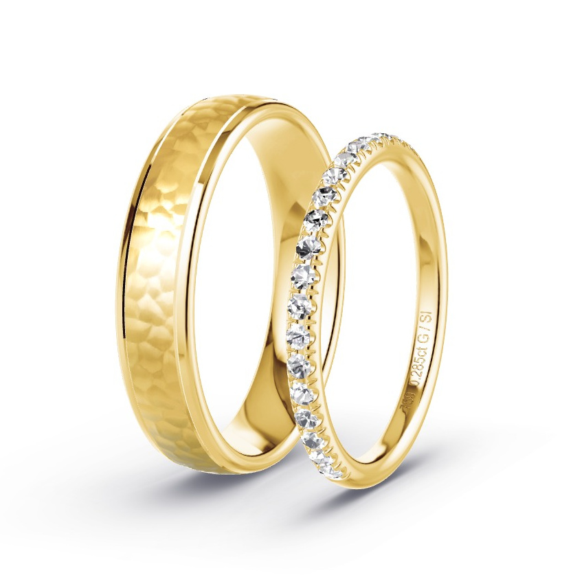 Trauringe Gelbgold - 0.285 ct. Diamanten - Modell N°1045 Trauringe Gelbgold - 0.285 ct. Diamanten - Modell N°1045