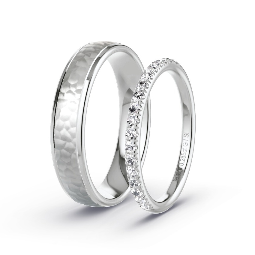 Trauringe Palladium - 0.285 ct. Diamanten - Modell N°1045 Trauringe Palladium - 0.285 ct. Diamanten - Modell N°1045