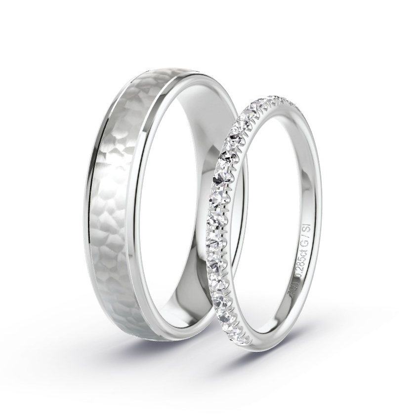 Trauringe Weissgold - 0.285 ct. Diamanten - Modell N°1045 Trauringe Weissgold - 0.285 ct. Diamanten - Modell N°1045