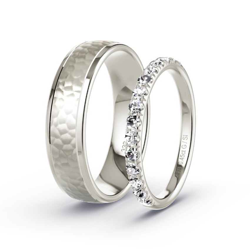 Trauringe Graugold - 0.45 ct. Diamanten - Modell N°1046 Trauringe Graugold - 0.45 ct. Diamanten - Modell N°1046