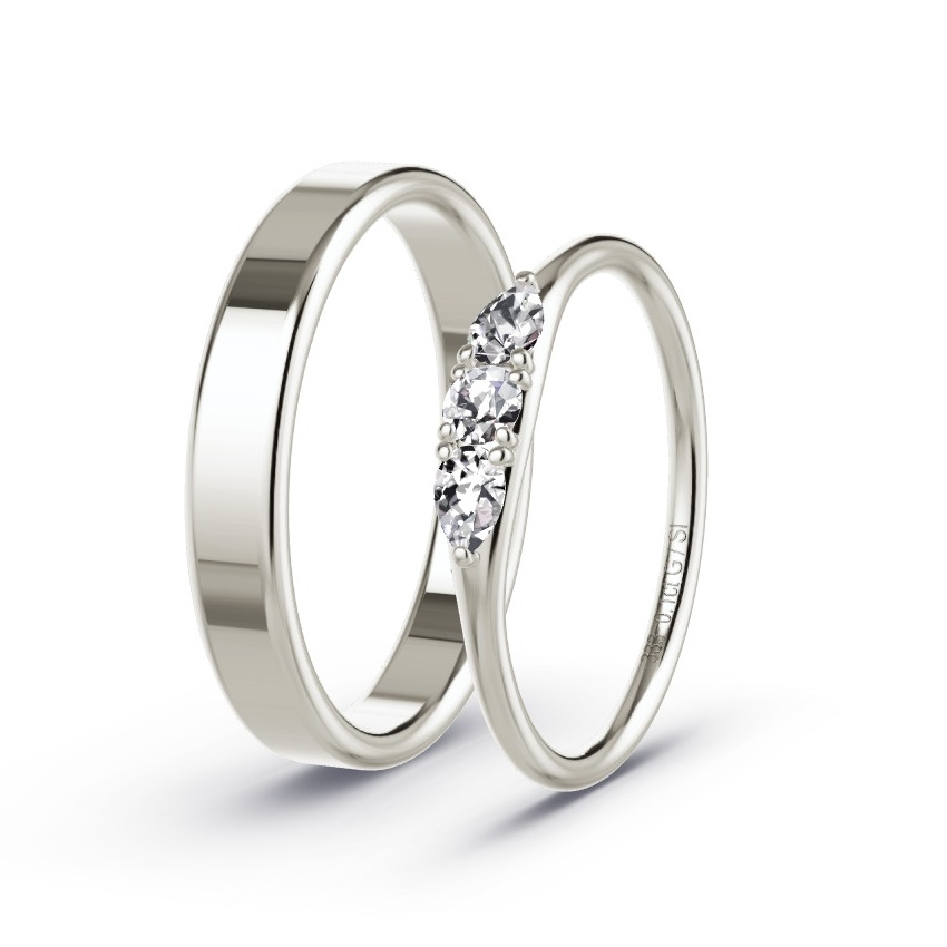 Trauringe Graugold - 0.10 ct. Diamanten - Modell N°1052 Trauringe Graugold - 0.10 ct. Diamanten - Modell N°1052