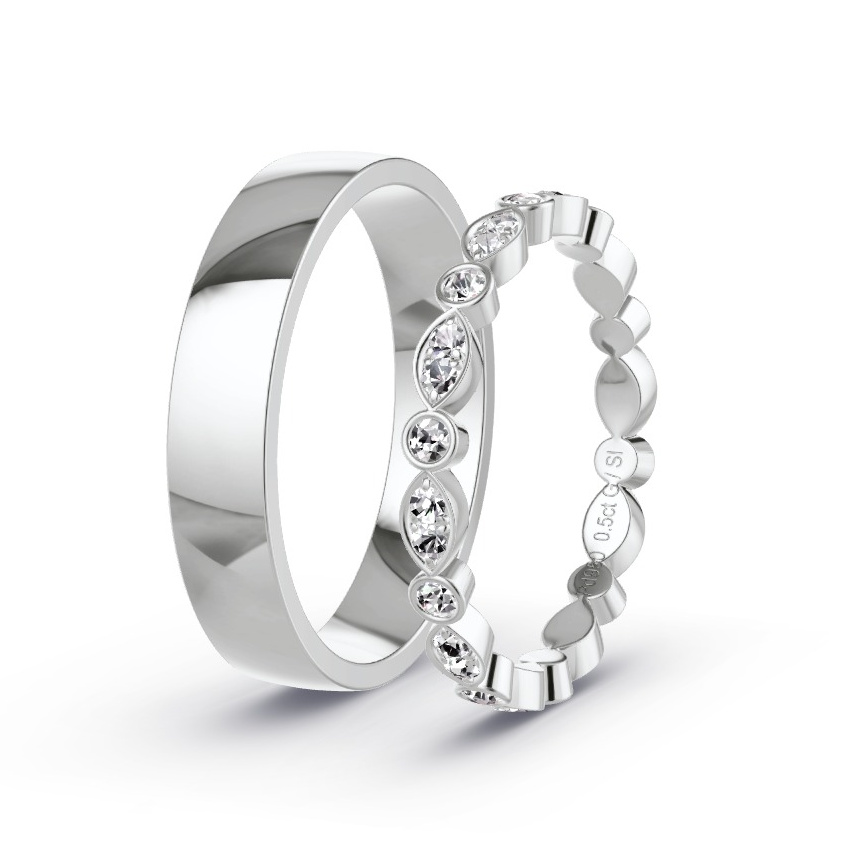 Trauringe Palladium - 0.50 ct. Diamanten - Modell N°1056 Trauringe Palladium - 0.50 ct. Diamanten - Modell N°1056