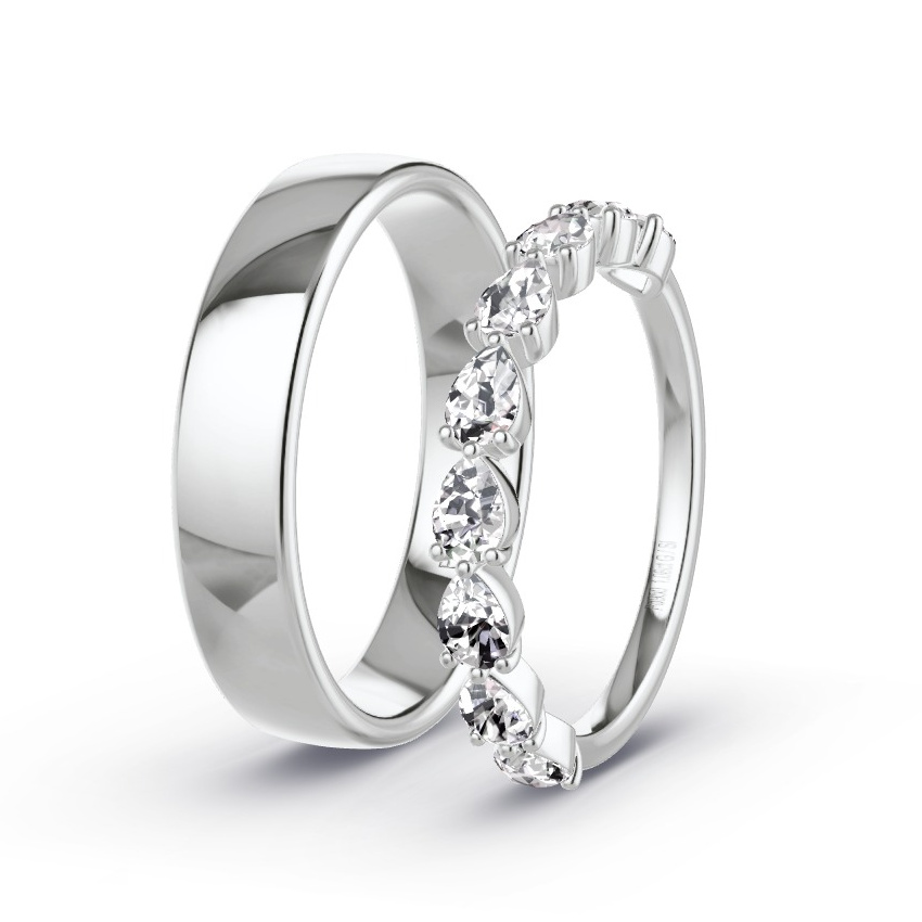 Trauringe Palladium - 1.08 ct. Diamanten - Modell N°1070 Trauringe Palladium - 1.08 ct. Diamanten - Modell N°1070