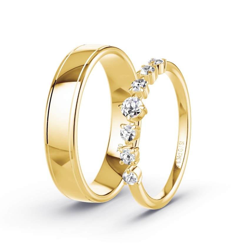 Trauringe Gelbgold - 0.34 ct. Diamanten - Modell N°1072 Trauringe Gelbgold - 0.34 ct. Diamanten - Modell N°1072