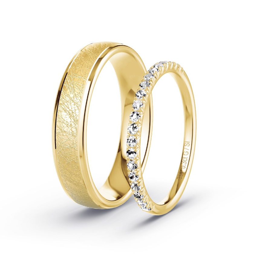 Trauringe Gelbgold - 0.30 ct. Diamanten - Modell N°1077 Trauringe Gelbgold - 0.30 ct. Diamanten - Modell N°1077