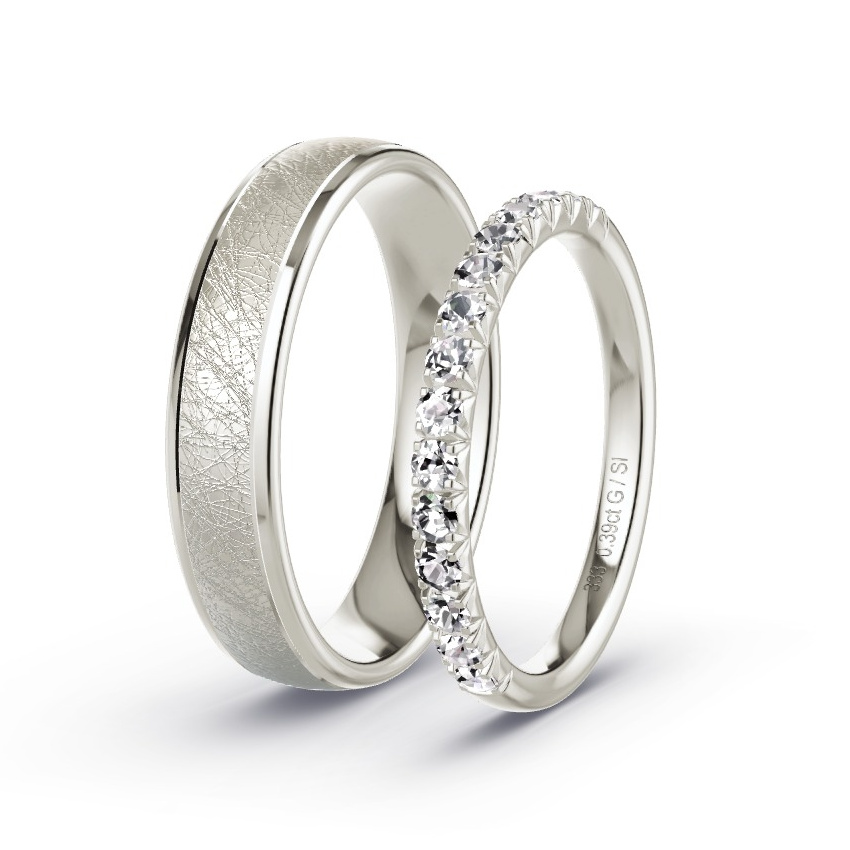 Trauringe Graugold - 0.39 ct. Diamanten - Modell N°1079 Trauringe Graugold - 0.39 ct. Diamanten - Modell N°1079