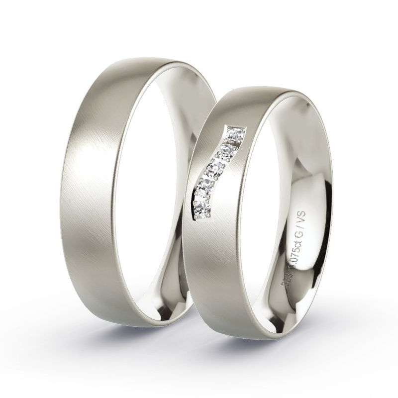 Trauringe Graugold - 0.075 ct. Diamanten - Modell N°1106 Trauringe Graugold - 0.075 ct. Diamanten - Modell N°1106
