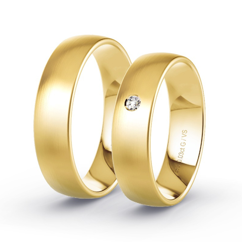 Trauringe Gelbgold - 0.03 ct. Diamanten - Modell N°1108 Trauringe Gelbgold - 0.03 ct. Diamanten - Modell N°1108
