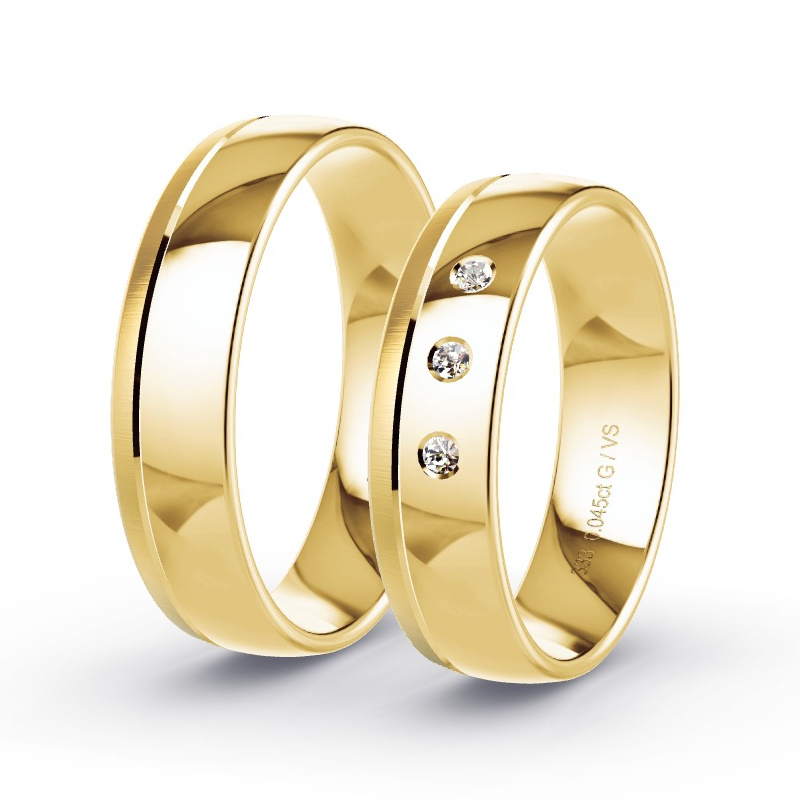 Trauringe Gelbgold - 0.045 ct. Diamanten - Modell N°1109 Trauringe Gelbgold - 0.045 ct. Diamanten - Modell N°1109
