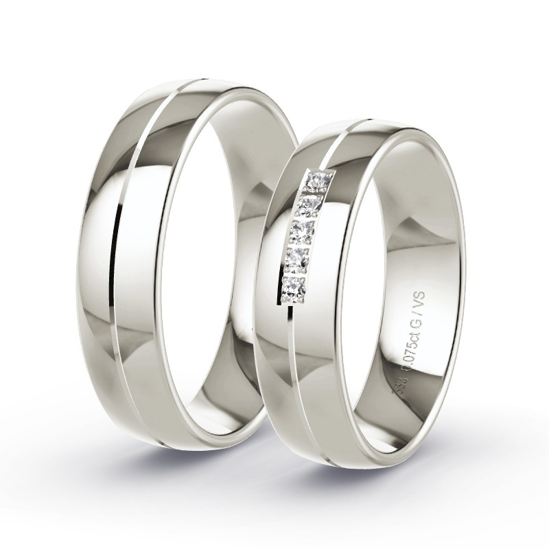 Trauringe Graugold - 0.075 ct. Diamanten - Modell N°1201 Trauringe Graugold - 0.075 ct. Diamanten - Modell N°1201