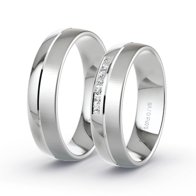 Trauringe Palladium - 0.07 ct. Diamanten - Modell N°1202 Trauringe Palladium - 0.07 ct. Diamanten - Modell N°1202