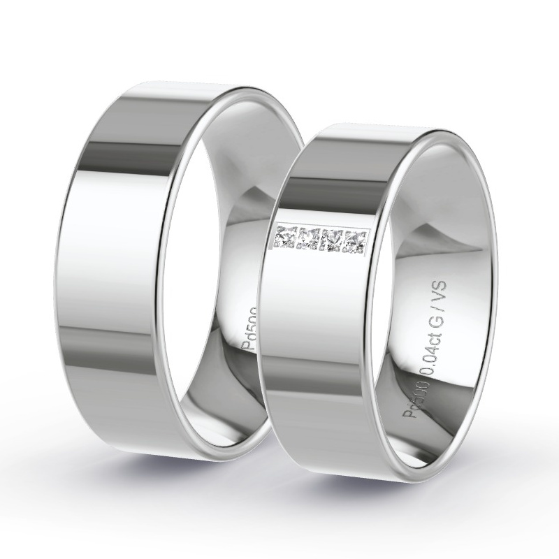 Trauringe Palladium - 0.04 ct. Diamanten - Modell N°1203 Trauringe Palladium - 0.04 ct. Diamanten - Modell N°1203