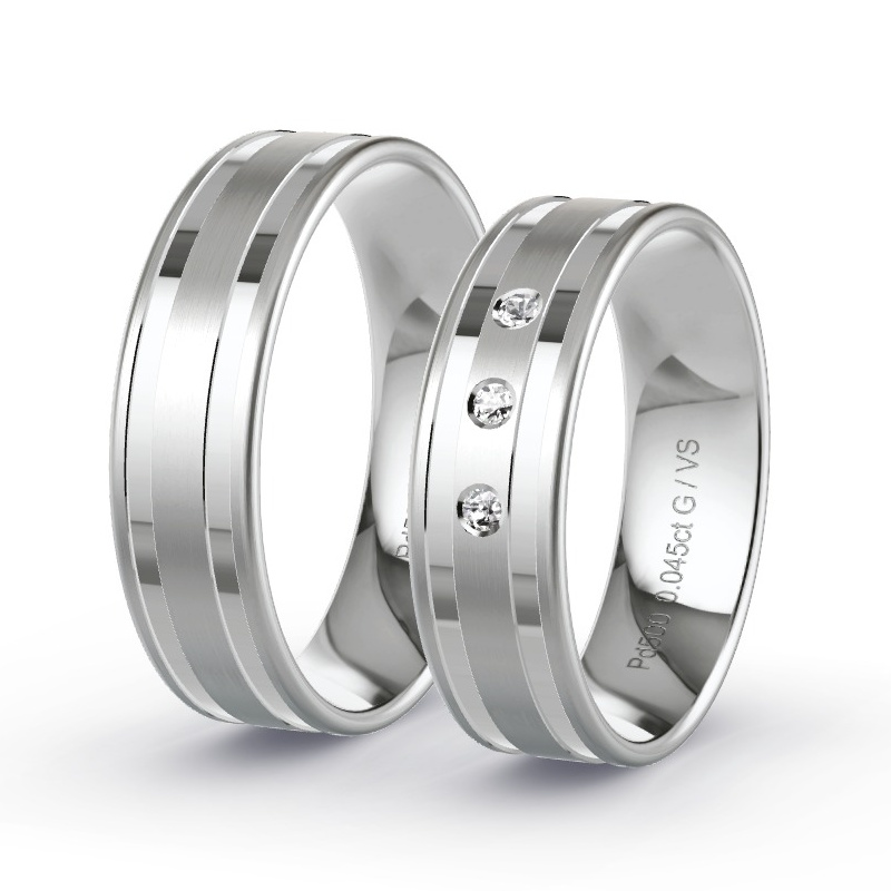 Trauringe Palladium - 0.045 ct. Diamanten - Modell N°1208 Trauringe Palladium - 0.045 ct. Diamanten - Modell N°1208