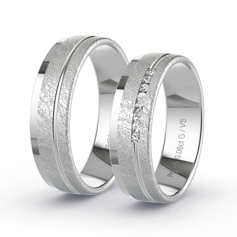 Trauringe Palladium - 0.08 ct. Diamanten - Modell N°1209 Trauringe Palladium - 0.08 ct. Diamanten - Modell N°1209
