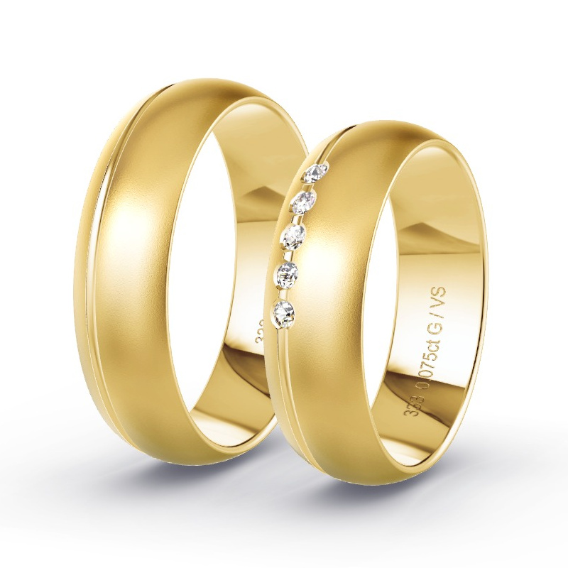 Trauringe Gelbgold - 0.075 ct. Diamanten - Modell N°1211 Trauringe Gelbgold - 0.075 ct. Diamanten - Modell N°1211