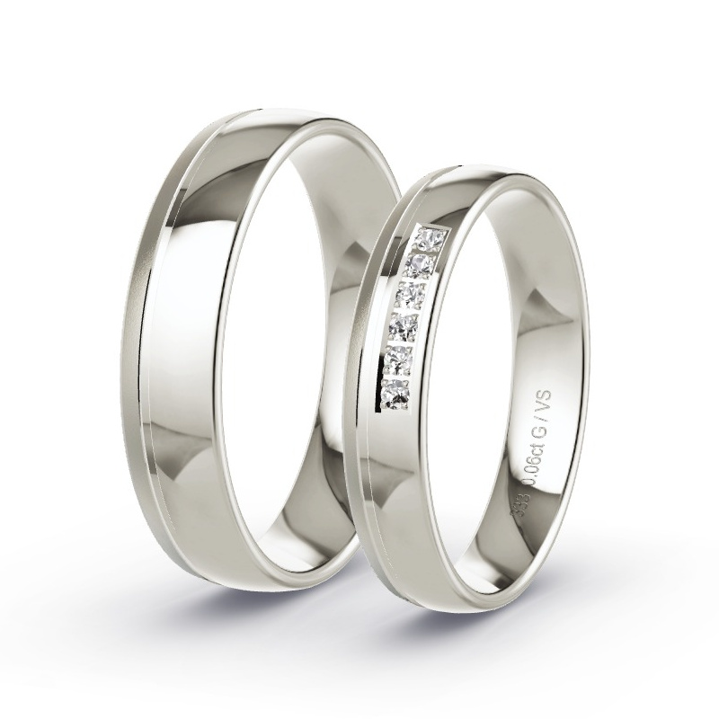 Trauringe Graugold - 0.06 ct. Diamanten - Modell N°1212 Trauringe Graugold - 0.06 ct. Diamanten - Modell N°1212