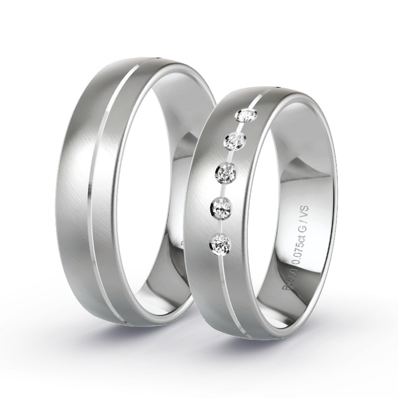 Trauringe Palladium - 0.075 ct. Diamanten - Modell N°1305 Trauringe Palladium - 0.075 ct. Diamanten - Modell N°1305