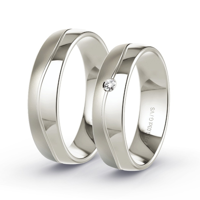Trauringe Graugold - 0.03 ct. Diamanten - Modell N°1307 Trauringe Graugold - 0.03 ct. Diamanten - Modell N°1307