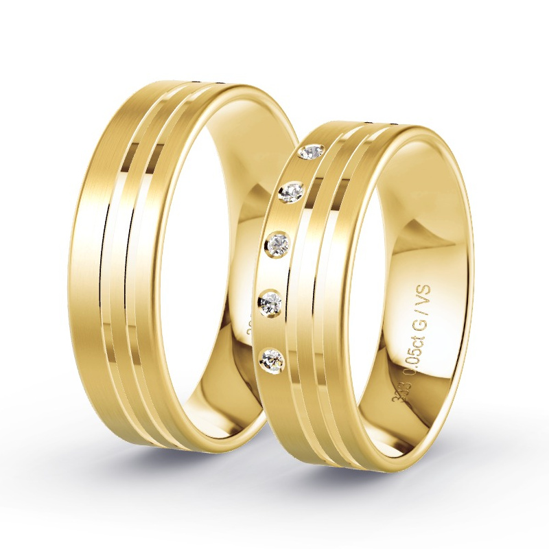 Trauringe Gelbgold - 0.05 ct. Diamanten - Modell N°1312 Trauringe Gelbgold - 0.05 ct. Diamanten - Modell N°1312