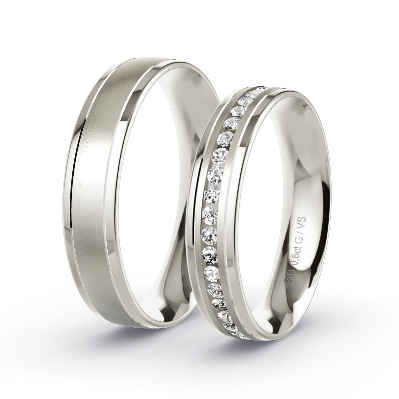 Trauringe Graugold - 0.60 ct. Diamanten - Modell N°1402 Trauringe Graugold - 0.60 ct. Diamanten - Modell N°1402