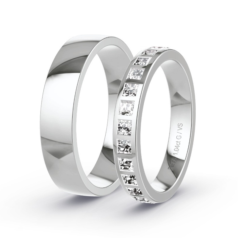 Trauringe Platin - 1.00 ct. Diamanten - Modell N°1502 Trauringe Platin - 1.00 ct. Diamanten - Modell N°1502