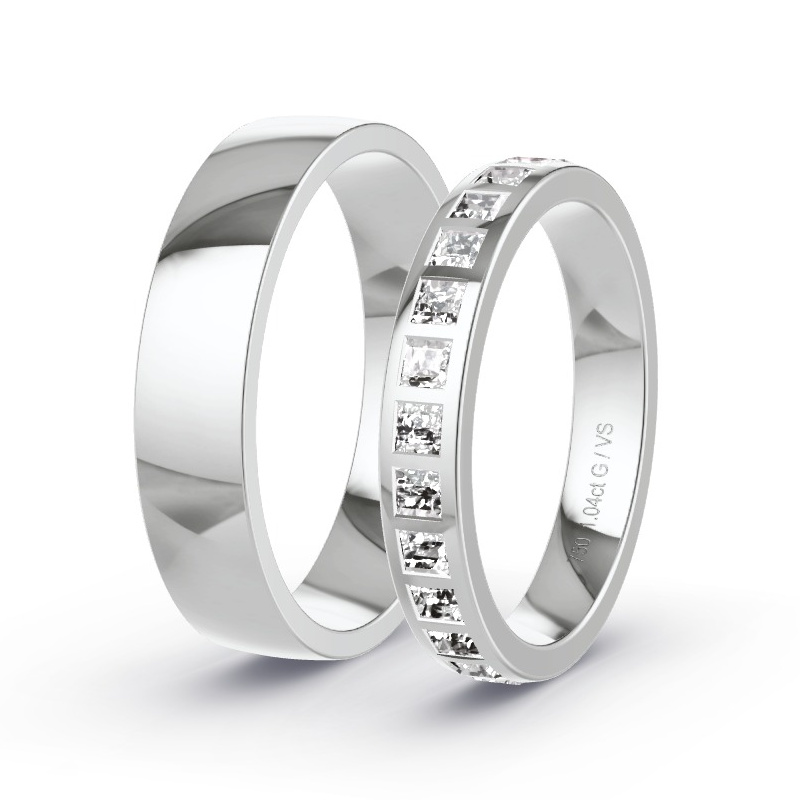 Trauringe Weissgold - 1.00 ct. Diamanten - Modell N°1502 Trauringe Weissgold - 1.00 ct. Diamanten - Modell N°1502