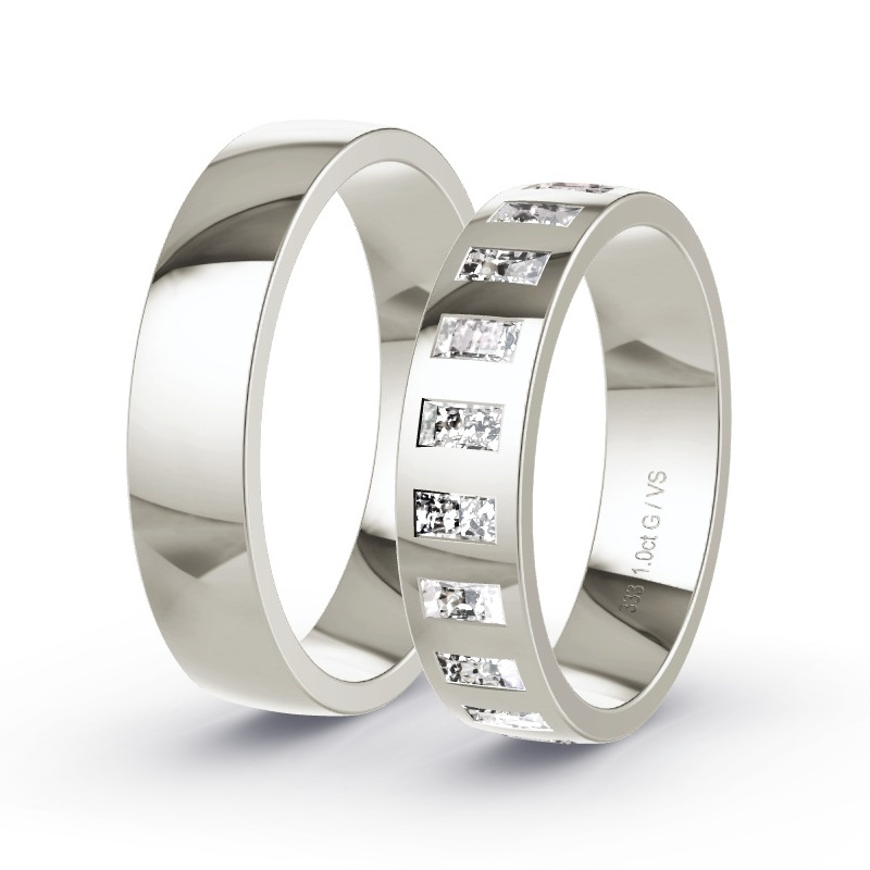 Trauringe Graugold - 1.00 ct. Diamanten - Modell N°1503 Trauringe Graugold - 1.00 ct. Diamanten - Modell N°1503