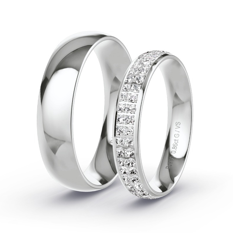 Trauringe Palladium - 0.86 ct. Diamanten - Modell N°1505 Trauringe Palladium - 0.86 ct. Diamanten - Modell N°1505