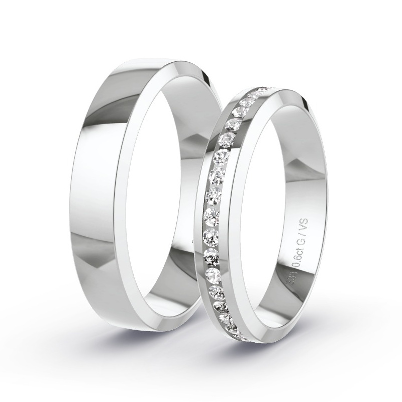 Trauringe Weissgold - 0.60 ct. Diamanten - Modell N°1508 Trauringe Weissgold - 0.60 ct. Diamanten - Modell N°1508