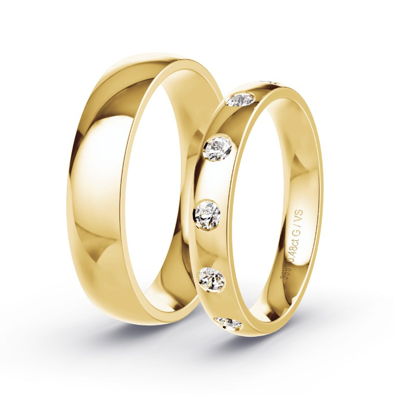 Trauringe Gelbgold - 0.48 ct. Diamanten - Modell N°1509 Trauringe Gelbgold - 0.48 ct. Diamanten - Modell N°1509