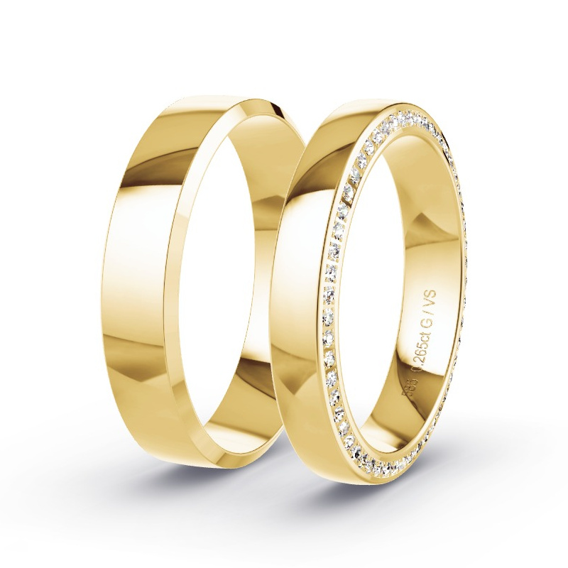 Wedding Rings 14ct Yellow Gold - 0.265ct Diamonds - Model N°1511
