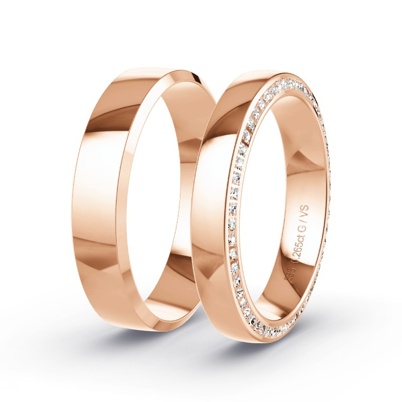 Wedding Rings 14ct Rose Gold - 0.265ct Diamonds - Model N°1511