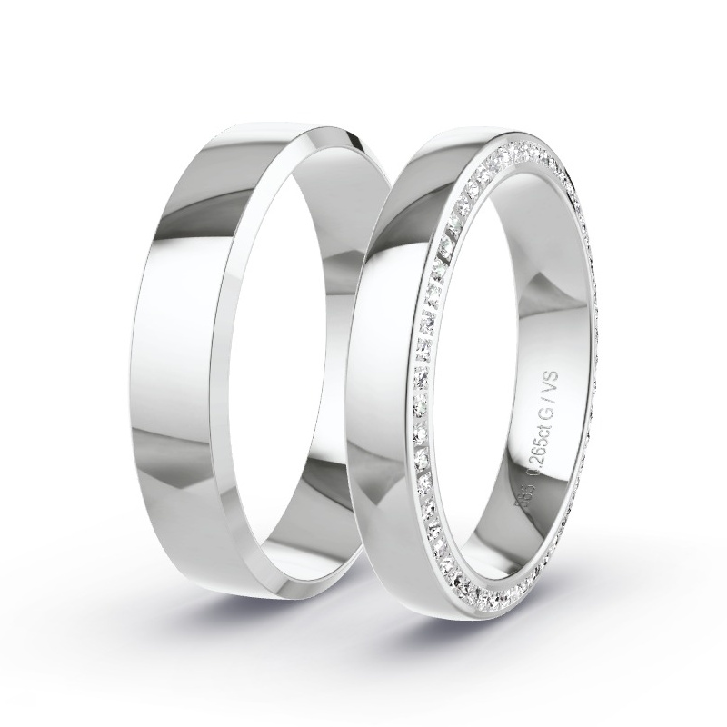 Wedding Rings 14ct White Gold - 0.265ct Diamonds - Model N°1511