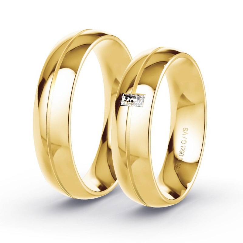 Trauringe Gelbgold - 0.05 ct. Diamanten - Modell N°1611 Trauringe Gelbgold - 0.05 ct. Diamanten - Modell N°1611
