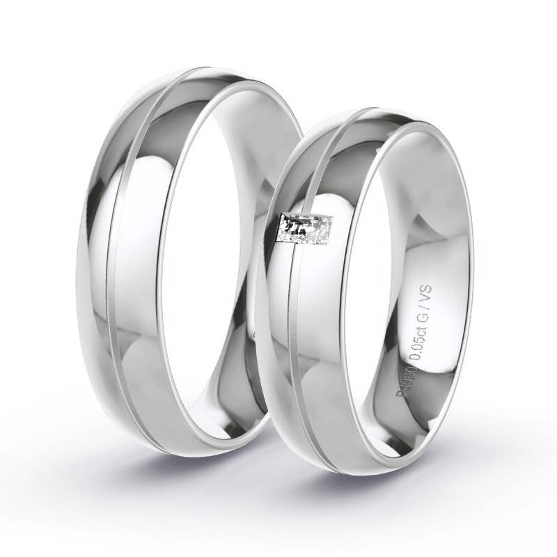 Trauringe Palladium - 0.05 ct. Diamanten - Modell N°1611 Trauringe Palladium - 0.05 ct. Diamanten - Modell N°1611