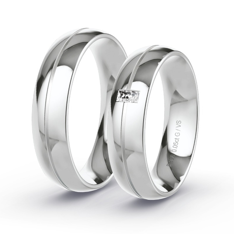 Trauringe Platin - 0.05 ct. Diamanten - Modell N°1611 Trauringe Platin - 0.05 ct. Diamanten - Modell N°1611