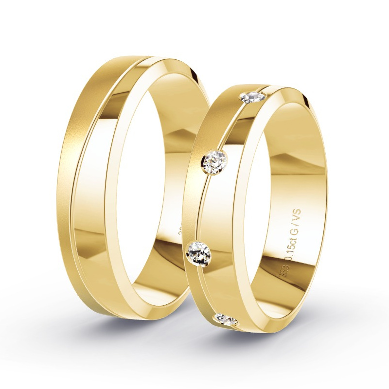 Trauringe Gelbgold - 0.18 ct. Diamanten - Modell N°1624 Trauringe Gelbgold - 0.18 ct. Diamanten - Modell N°1624