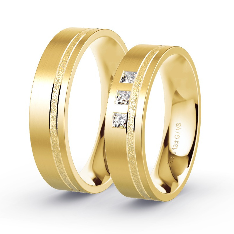 Trauringe Gelbgold - 0.12 ct. Diamanten - Modell N°1625 Trauringe Gelbgold - 0.12 ct. Diamanten - Modell N°1625