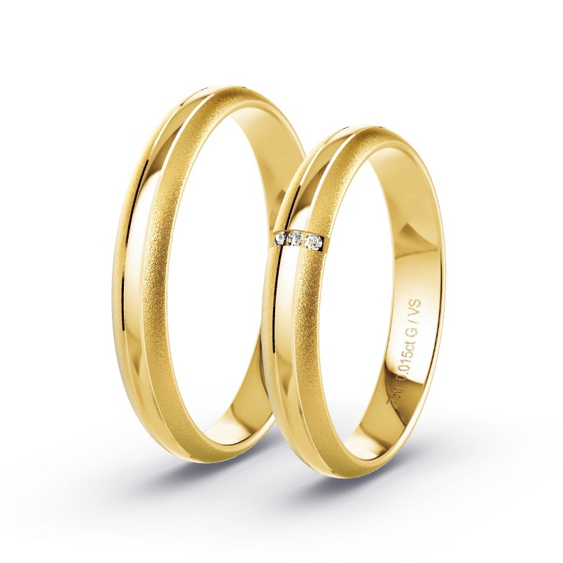 Trauringe Gelbgold - 0.015 ct. Diamanten - Modell N°1626 Trauringe Gelbgold - 0.015 ct. Diamanten - Modell N°1626